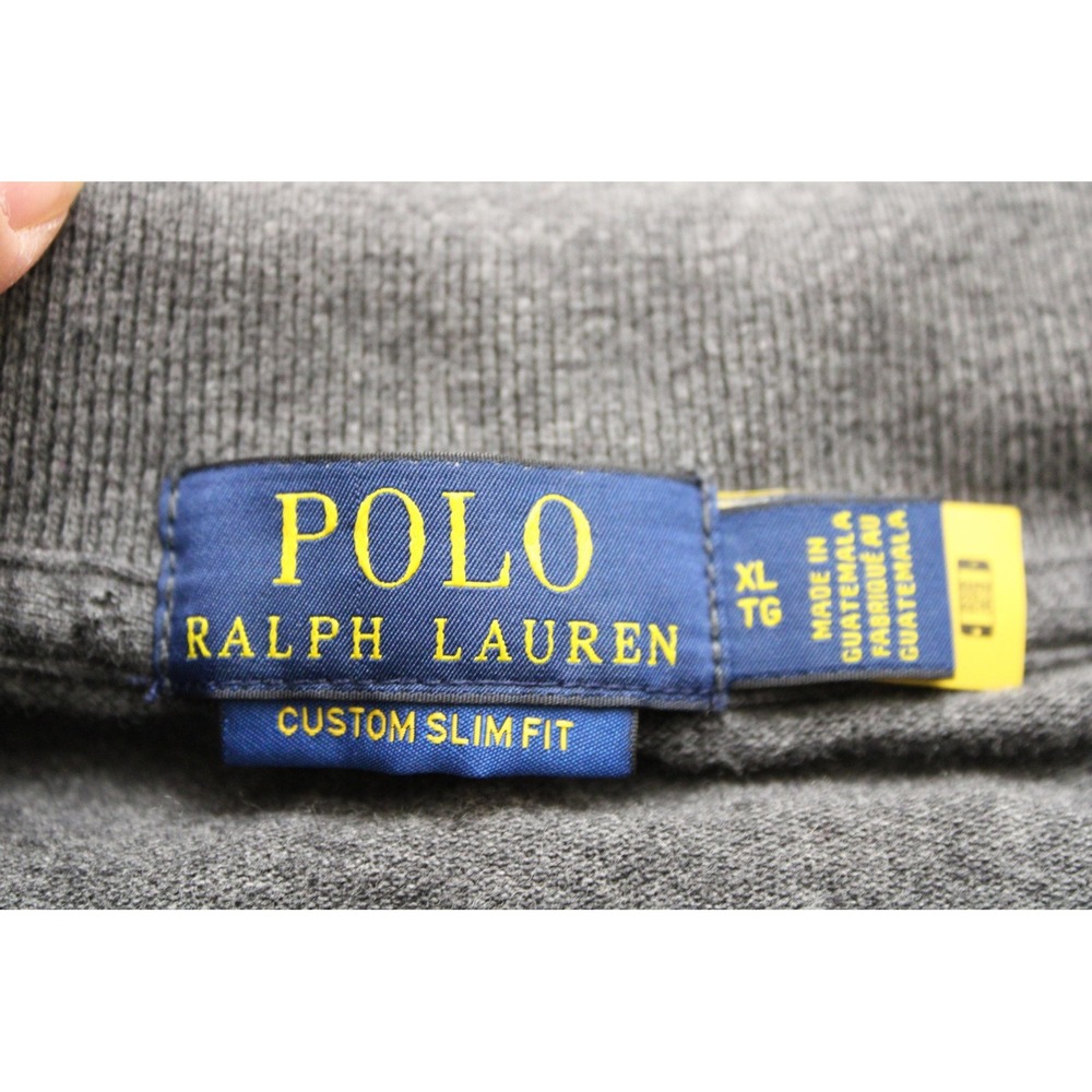 Polo Ralph Lauren Custom Slim Fit Polo Shirt Mens XL Gray Polo Bear Patch - Picture 10 of 10